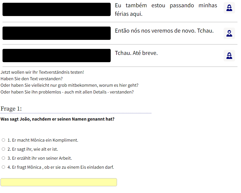 Brasilianisch lernen Dialogtrainer