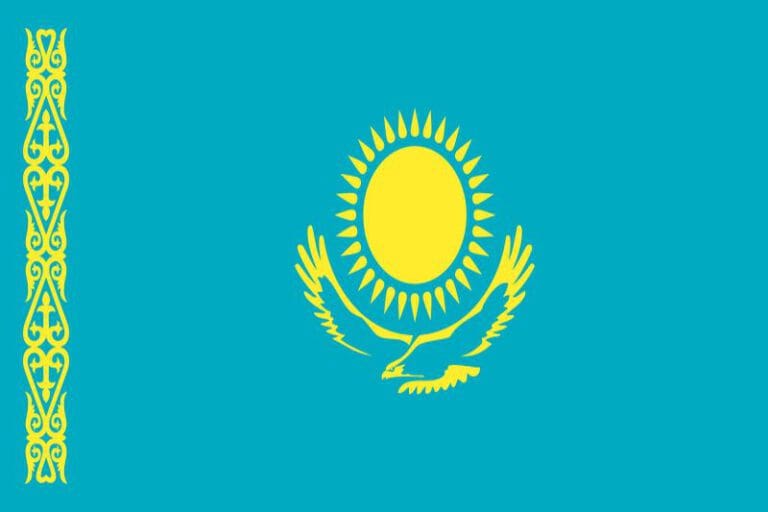 Kasachisch lernen Flagge Kasachstan