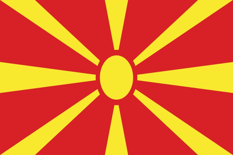 Mazedonisch lernen Flagge Nordmazedonien