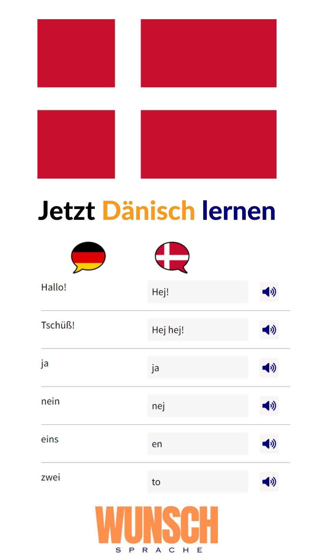 🇩🇰 Dänisch lernen wunschsprache.de