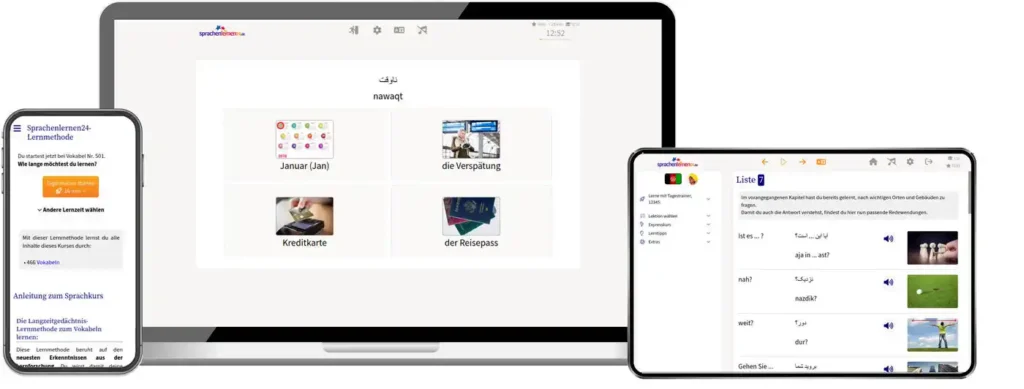 ortsunabhängig auf allen Geräten Dari lernen mit wunschsprache.de