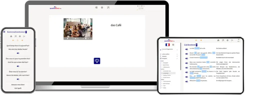 ortsunabhängig auf allen Geräten Französisch lernen mit wunschsprache.de