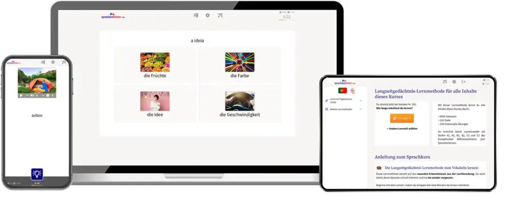 ortsunabhängig auf allen Geräten Portugiesisch lernen mit wunschsprache.de