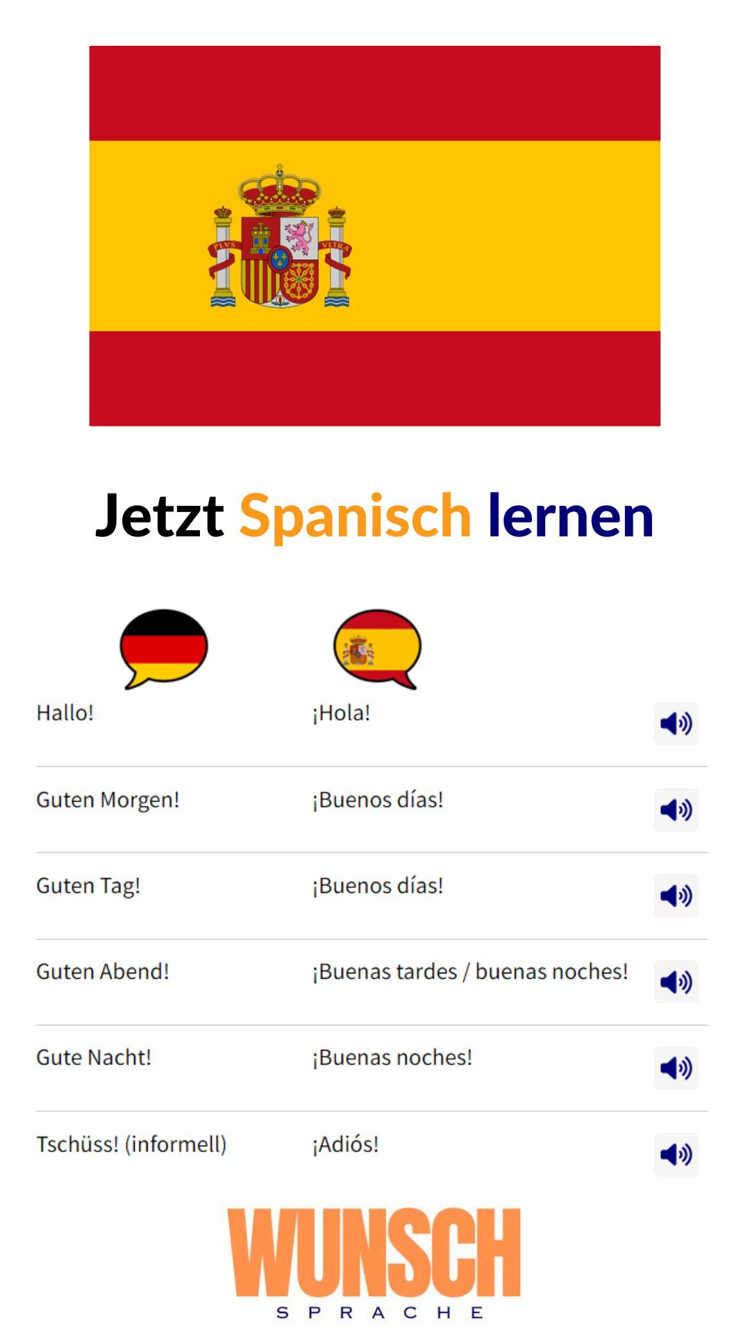 🇪🇸 Spanisch lernen - wunschsprache.de