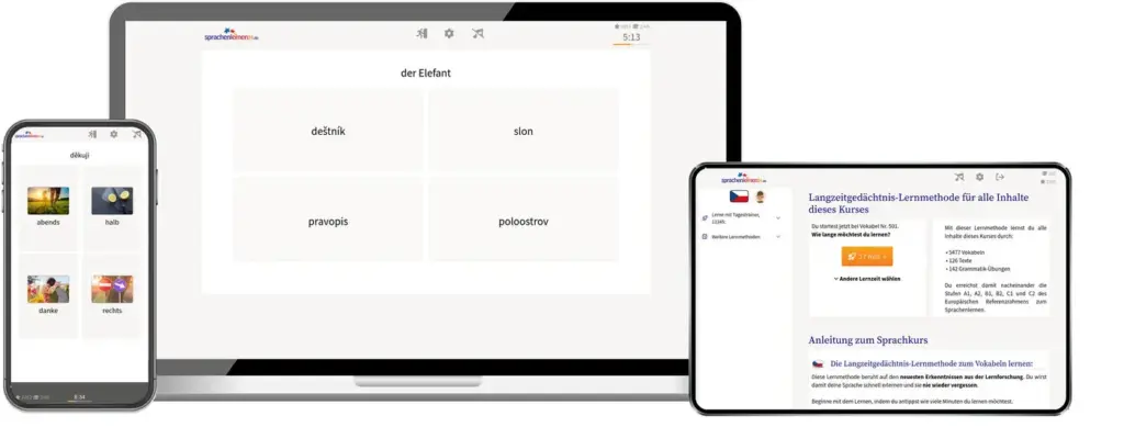 ortsunabhängig auf allen Geräten Tschechisch lernen mit wunschsprache.de