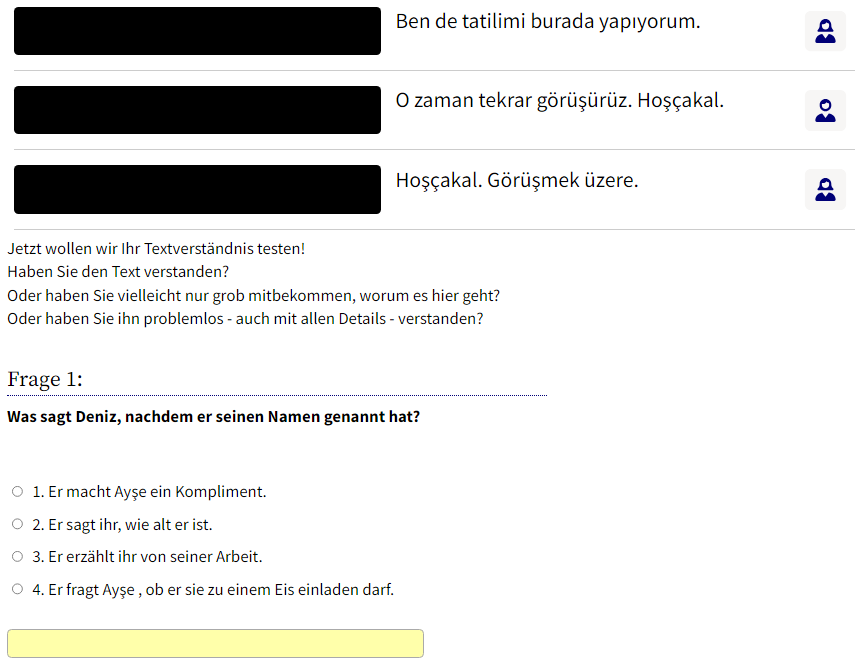 Türkisch lernen Dialogtrainer