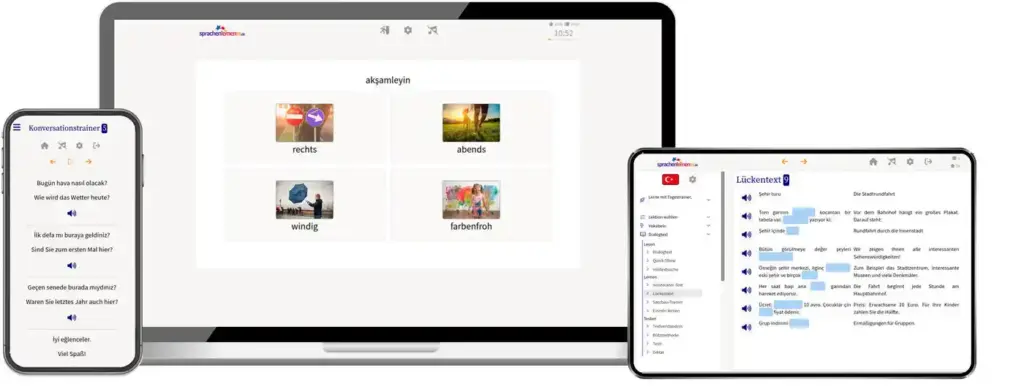 ortsunabhängig auf allen Geräten Türkisch lernen mit wunschsprache.de