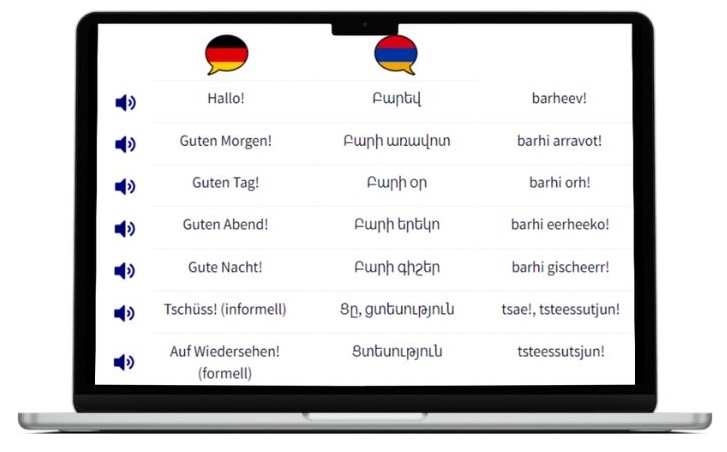 Armenisch lernen wichtigste Vokabeln Laptop