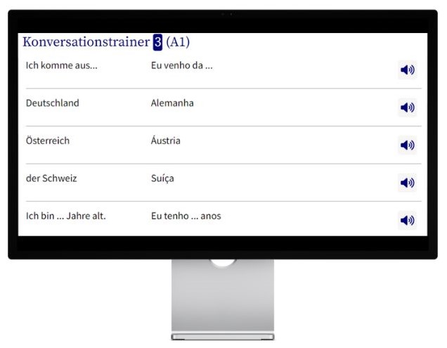 Brasilianisch lernen mit Konversationstrainer auf wunschsprache.de Desktop