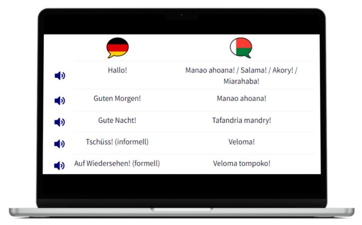 Madagassisch lernen wichtigste Vokabeln Laptop