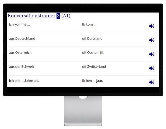Niederländisch lernen mit Konversationstrainer auf wunschsprache.de Desktop
