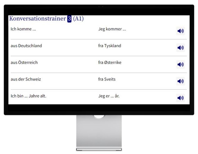 Norwegisch lernen mit Konversationstrainer auf wunschsprache.de Desktop
