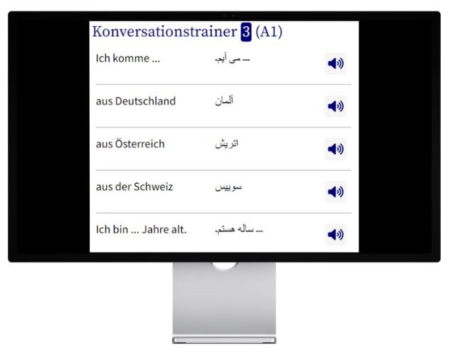 Persisch lernen mit Konversationstrainer auf wunschsprache.de Desktop