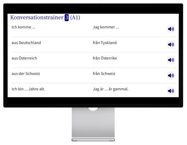 Schwedisch lernen mit Konversationstrainer auf wunschsprache.de Desktop