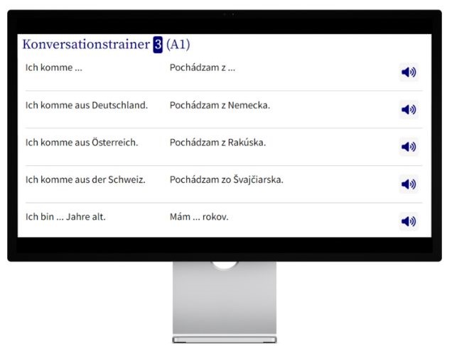 Slowakisch lernen mit Konversationstrainer auf wunschsprache.de Desktop