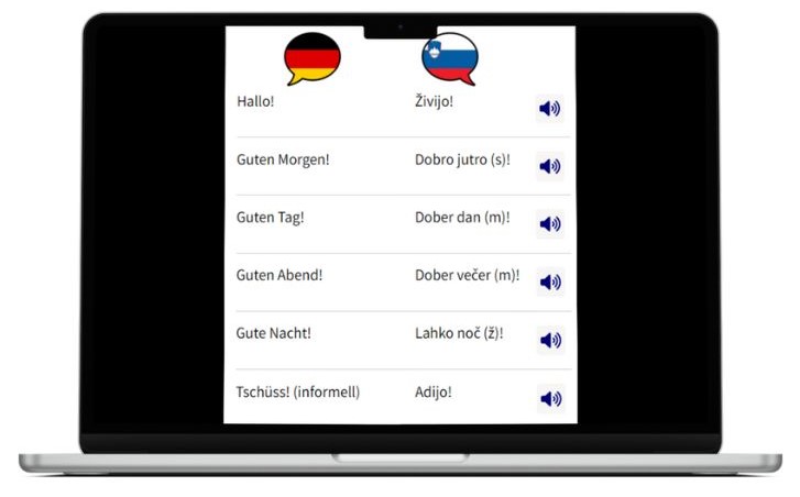 Slowenisch lernen wichtigste Vokabeln Laptop