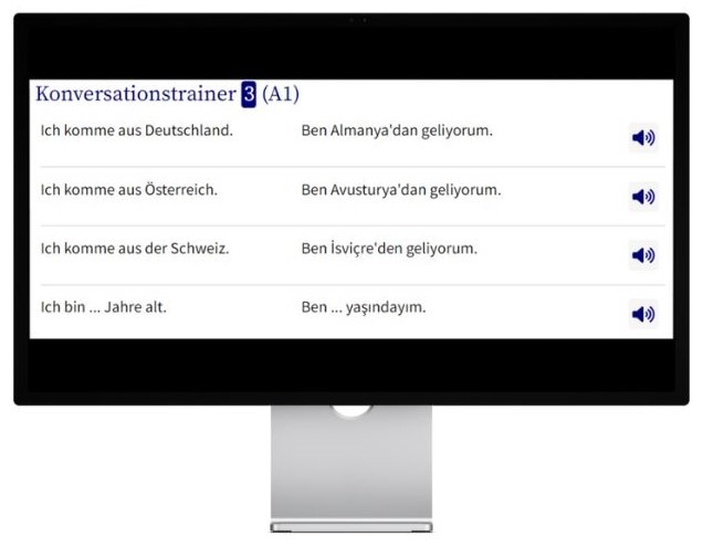 Türkisch lernen mit Konversationstrainer auf wunschsprache.de Desktop