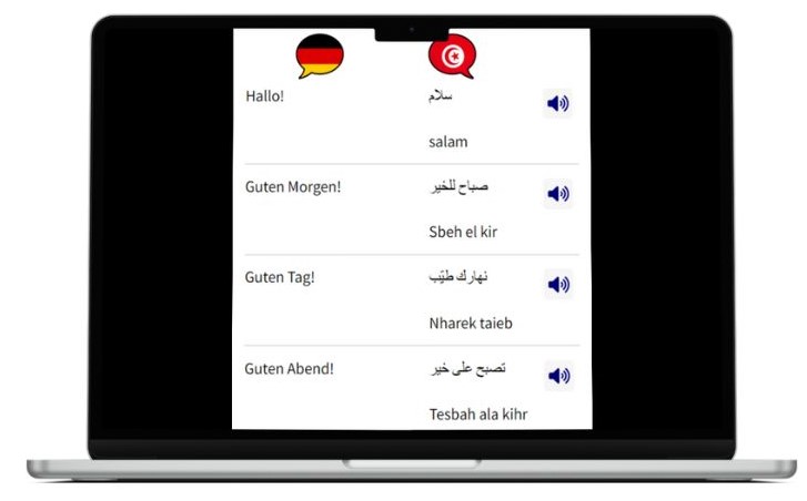 Tunesisch lernen wichtigste Vokabeln Laptop