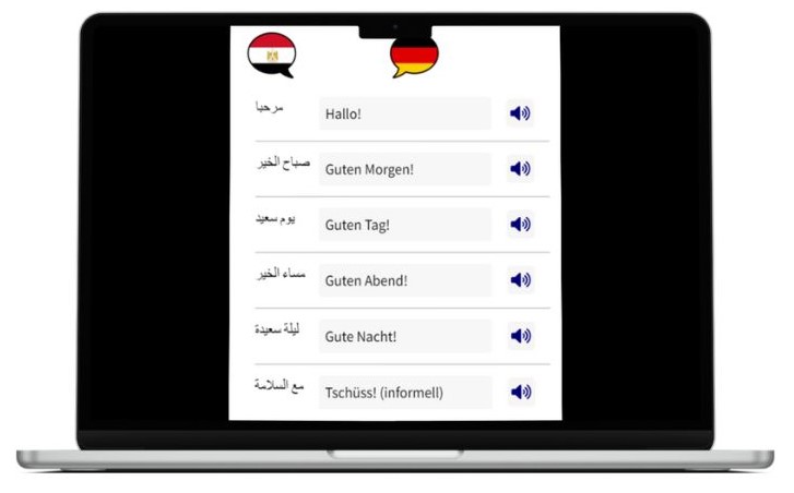 Deutsch lernen auf Ägyptisch wichtigste Vokabeln Laptop