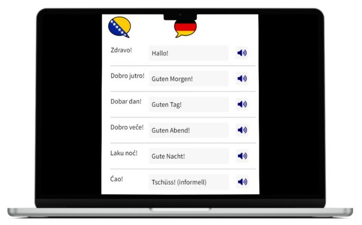 Deutsch lernen auf Bosnisch wichtigste Vokabeln Laptop
