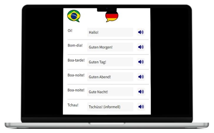 Deutsch lernen auf Brasilianisch wichtigste Vokabeln Laptop