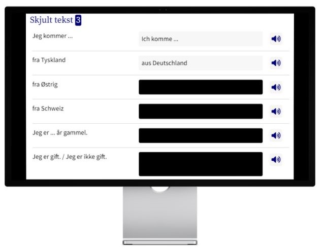 Deutsch lernen auf Dänisch mit Konversationstrainer auf wunschsprache.de Desktop