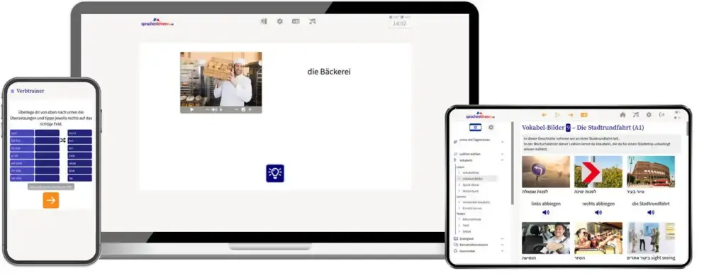 ortsunabhÀngig auf allen GerÀten Deutsch lernen auf HebrÀisch mit wunschsprache.de