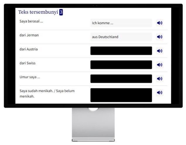 Deutsch lernen auf Indonesisch mit Konversationstrainer auf wunschsprache.de Desktop