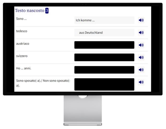Deutsch lernen auf Italienisch mit Konversationstrainer auf wunschsprache.de Desktop