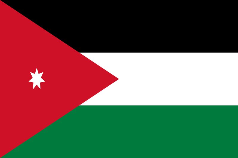 Deutsch lernen auf Jordanisch Flagge Jordanien
