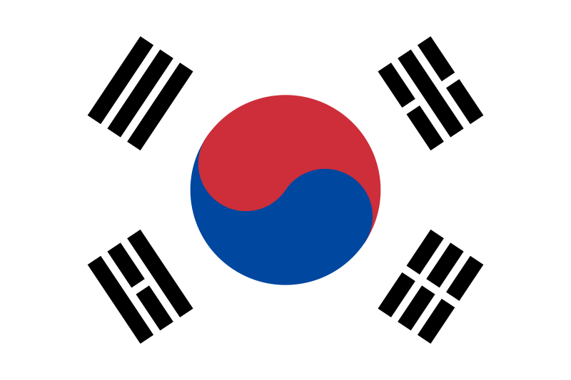 Deutsch lernen auf Koreanisch Flagge Südkorea