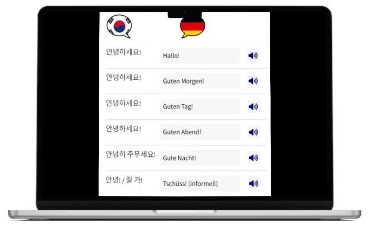 Deutsch lernen auf Koreanisch wichtigste Vokabeln Laptop
