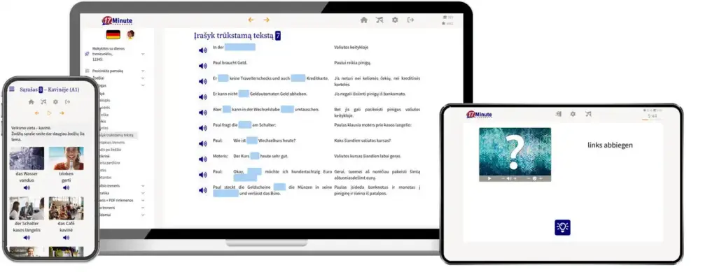 ortsunabhängig auf allen Geräten Deutsch lernen auf Litauisch mit wunschsprache.de