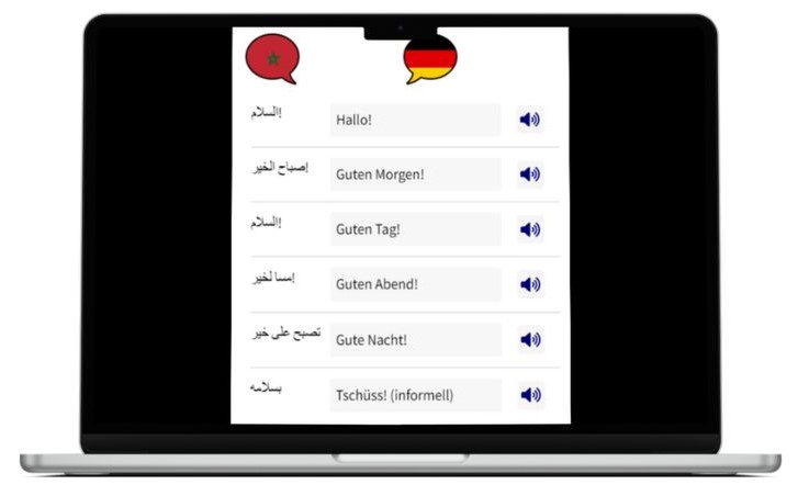 Deutsch lernen auf Marokkanisch wichtigste Vokabeln Laptop