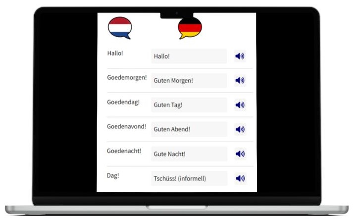Deutsch lernen auf Niederländisch wichtigste Vokabeln Laptop