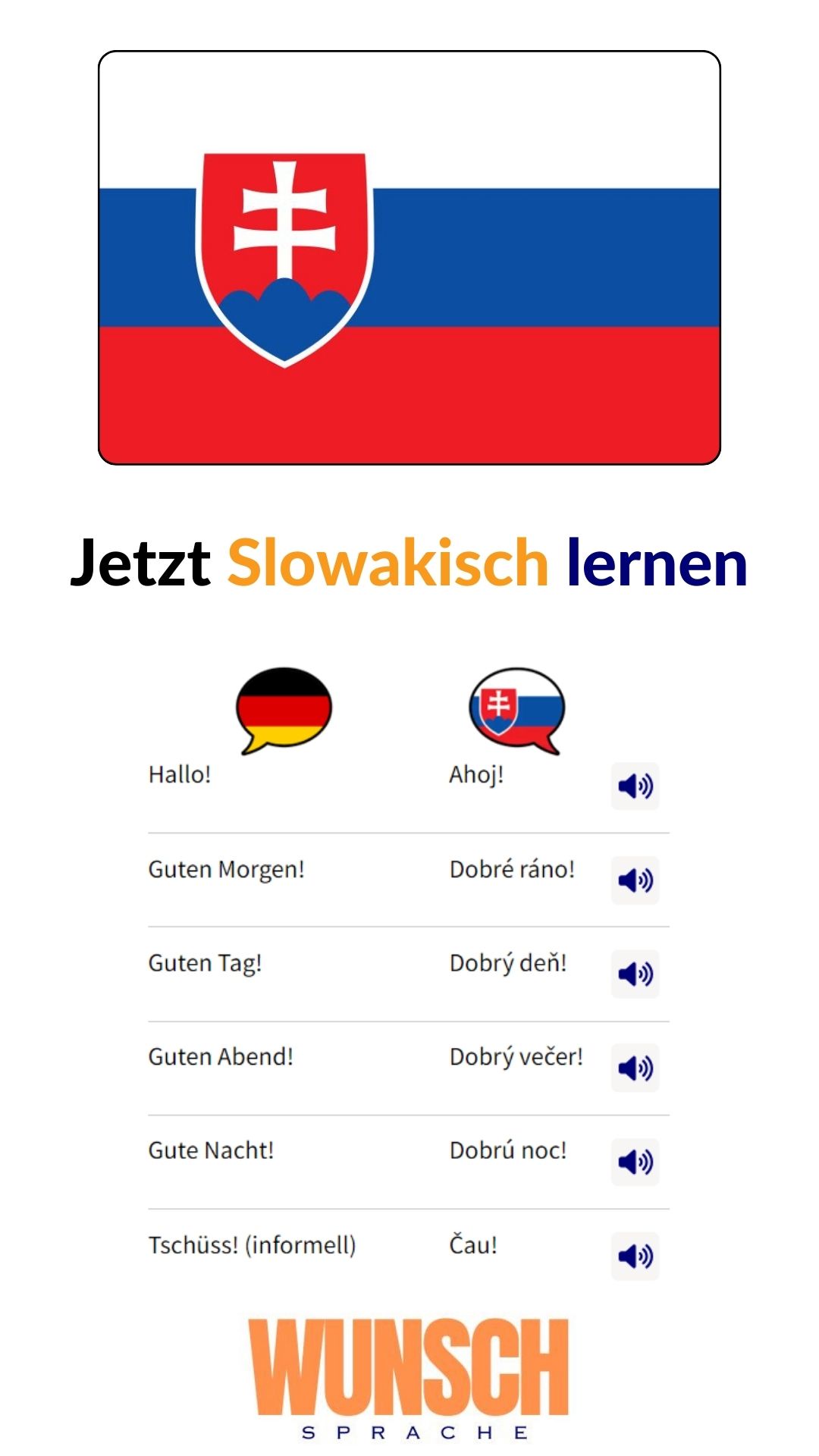 Slowakisch 🇩🇪 Deutsch lernen auf Slowakisch - wunschsprache.de