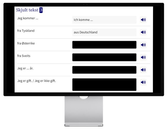 Deutsch lernen auf Norwegisch mit Konversationstrainer auf wunschsprache.de Desktop