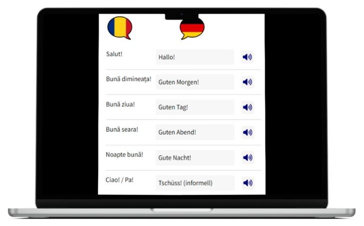 Deutsch lernen auf Rumänisch wichtigste Vokabeln Laptop