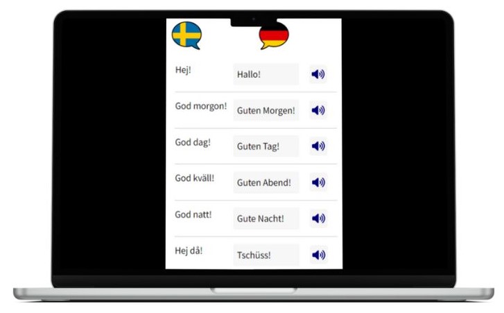 Deutsch lernen auf Schwedisch wichtigste Vokabeln Laptop