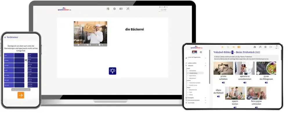 ortsunabhängig auf allen Geräten Deutsch lernen auf Serbisch mit wunschsprache.de