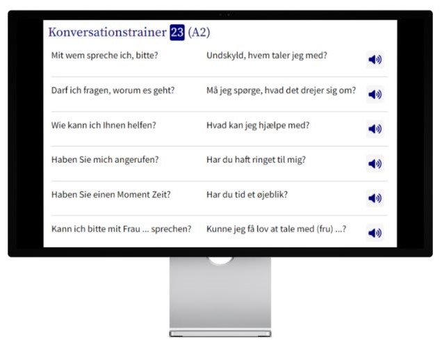 Business Dänisch lernen Konversationstrainer Desktop