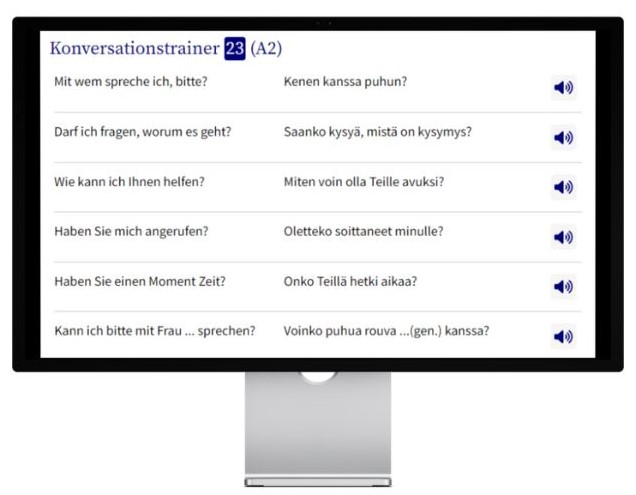 Business Finnisch lernen Konversationstrainer Desktop