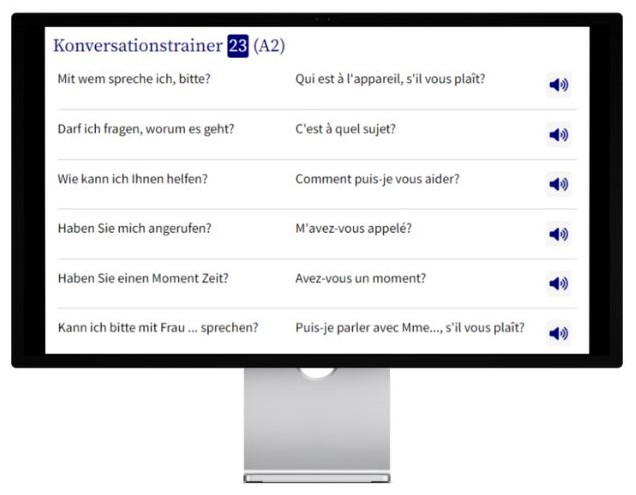 Business Französisch lernen Konversationstrainer Desktop