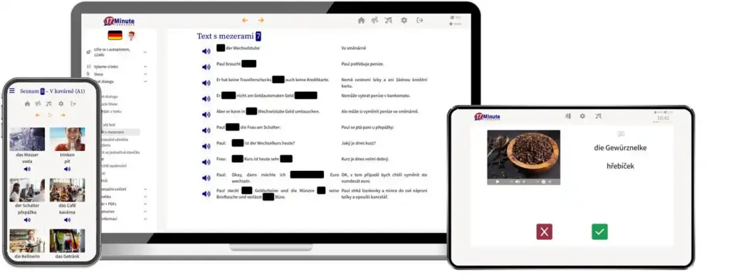 ortsunabhängig auf allen Geräten Deutsch lernen auf Tschechisch mit wunschsprache.de
