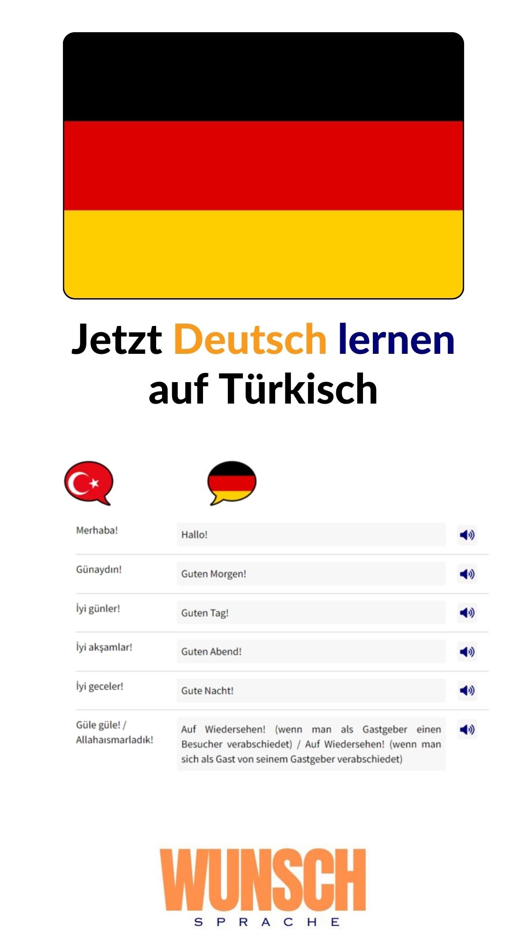 🇩🇪 Deutsch lernen auf Türkisch wunschsprache.de