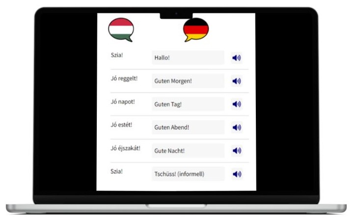 Deutsch lernen auf Ungarisch wichtigste Vokabeln Laptop