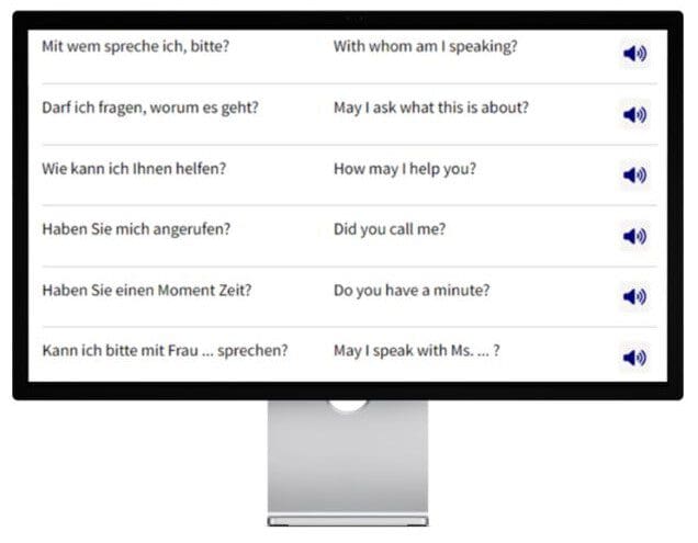 Business Deutsch auf Amerikanisch lernen Konversationstrainer Desktop
