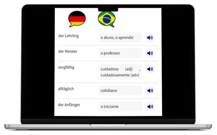 Business Deutsch auf Brasilianisch lernen Vokabeln Laptop