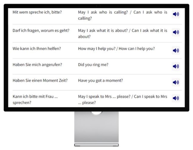 Business Deutsch auf Englisch lernen Konversationstrainier Desktop