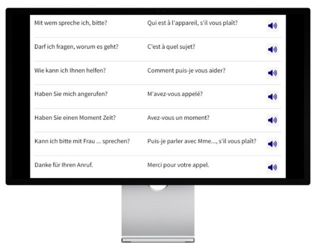Business Deutsch auf Französisch lernen Konversationstrainier Desktop